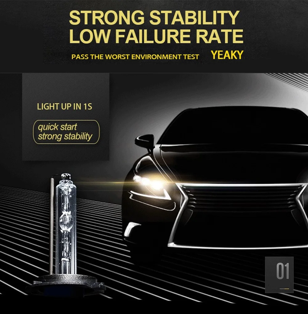 SUKIOTO Original Premium AC 35W Yeaky HID Xenon Bulb D1S D2S D3S D4S 4500K 5500K 6500K D2R D4R Auto Car Headlight Xenon Bulbs