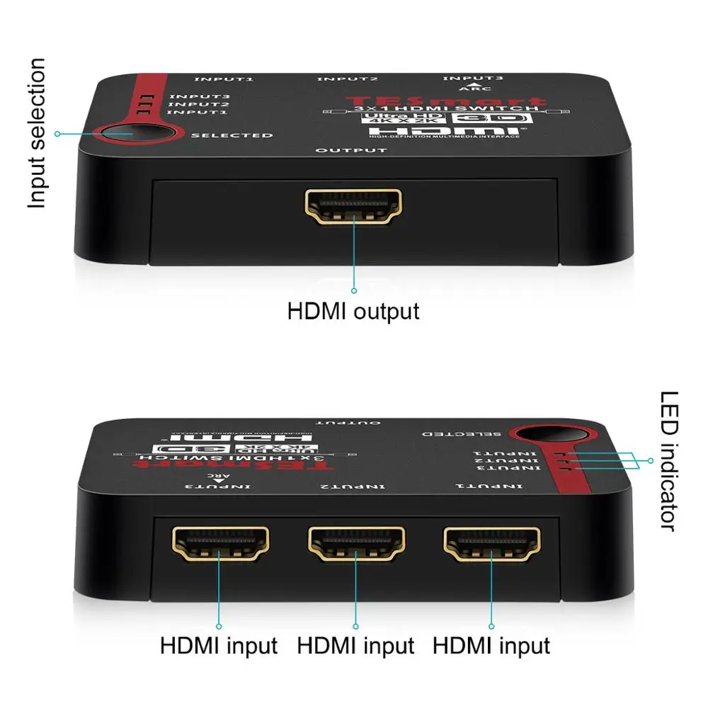 Tesla умный HDMI Switch 3in1 выход переключатель 3x1 3 порта 4K*2K коммутатор разветвитель