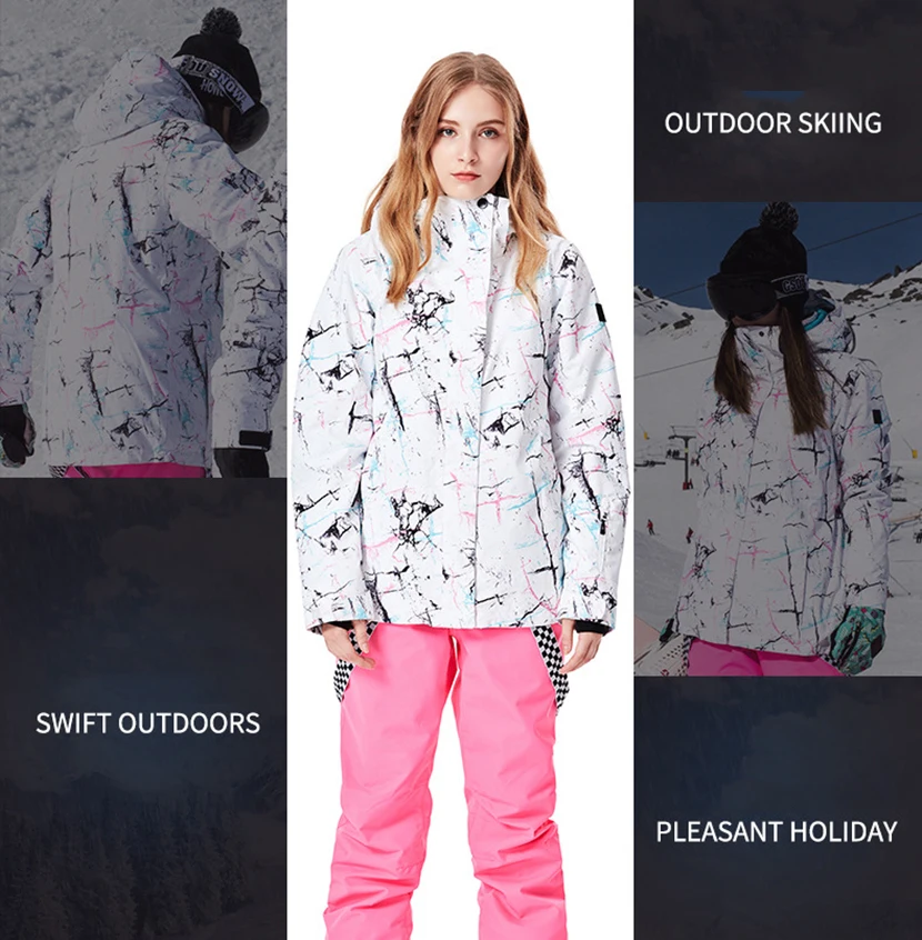 Let's Go лыжный женский лыжный костюм зимний теплый сноуборд куртки и брюки комплект ветрозащитный водонепроницаемый Спорт на открытом воздухе Зимний костюм