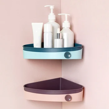 

Bathroom Corner Shelves Punch-free Storage Rack Bathroom Shampoo Shelf Holder Wall-mounted Shower Holder Storage Organizer Rack