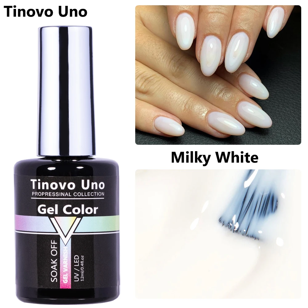 Гель-лак для ногтей Tinovo Uno молочно-белый 12 мл | Красота и здоровье
