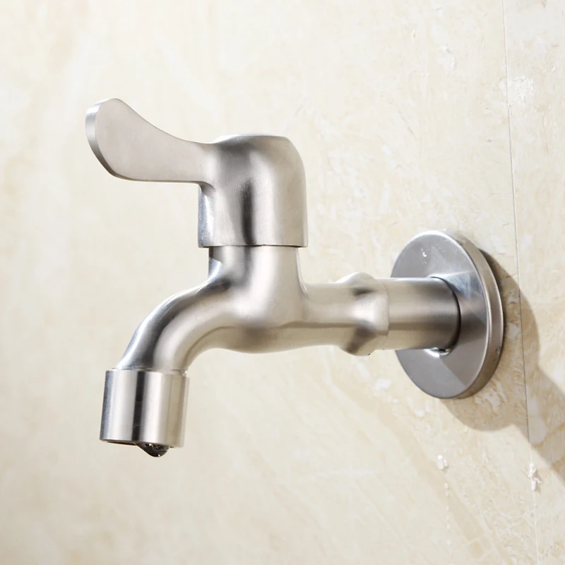 

Extended 304 Stainless Steel Nozzle Washing Machine Nozzle Tap Nozzle Quick Open Balcony Into Wall Single Cold Tap