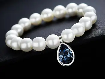 

YGU35 Pure Silver 925 Rose Zircon Bracelet Three Women's Heart Bracelets