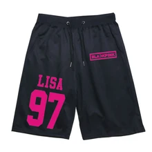 Модные черные, розовые спортивные дышащие штаны Jisoo Jennie Rose, хлопковые штаны с принтом Lisa 97, повседневные спортивные штаны для студентов