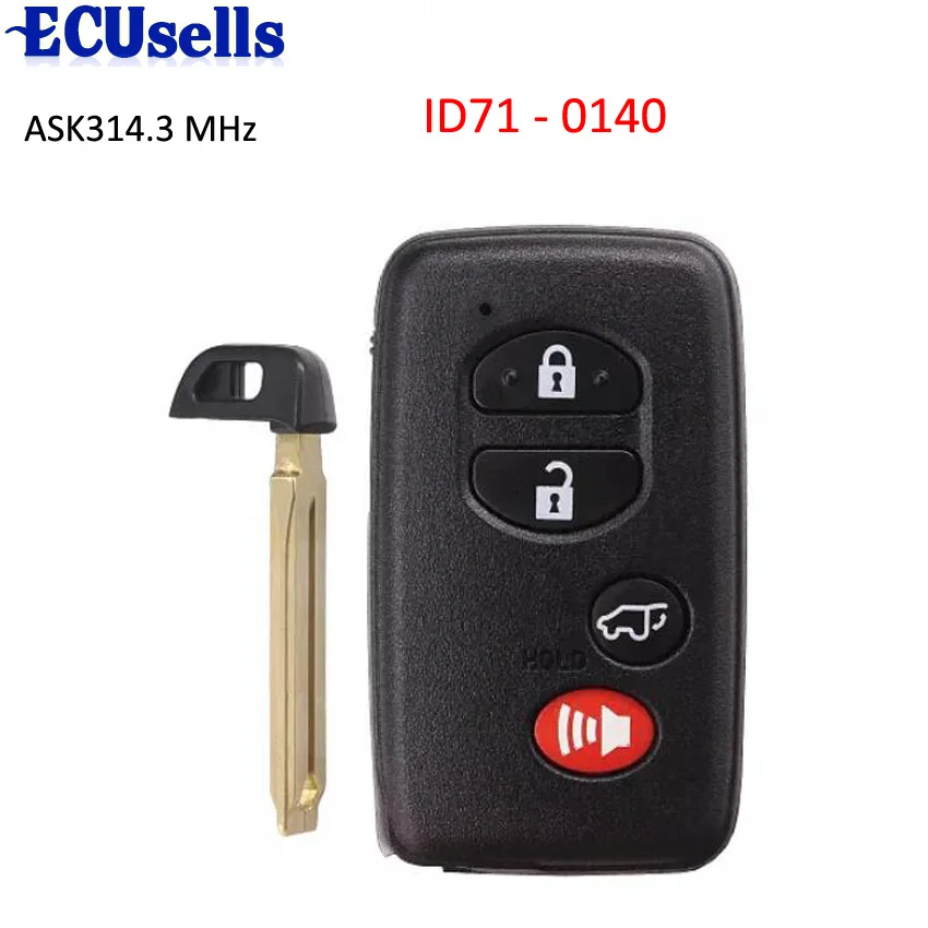 Смарт-карта-США(3+ 1-SUV)(2+ 1) Кнопка ASK314.3MHz ID71-0140 использовать для Toyota Carmy eiz Pardoa Aalon 2005-2010