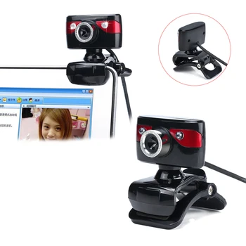 

USB 2.0 480P PC Webcam with Mic Clip-on Driver-free Web Camera for Laptop Computer Built-in sound absorption microphone