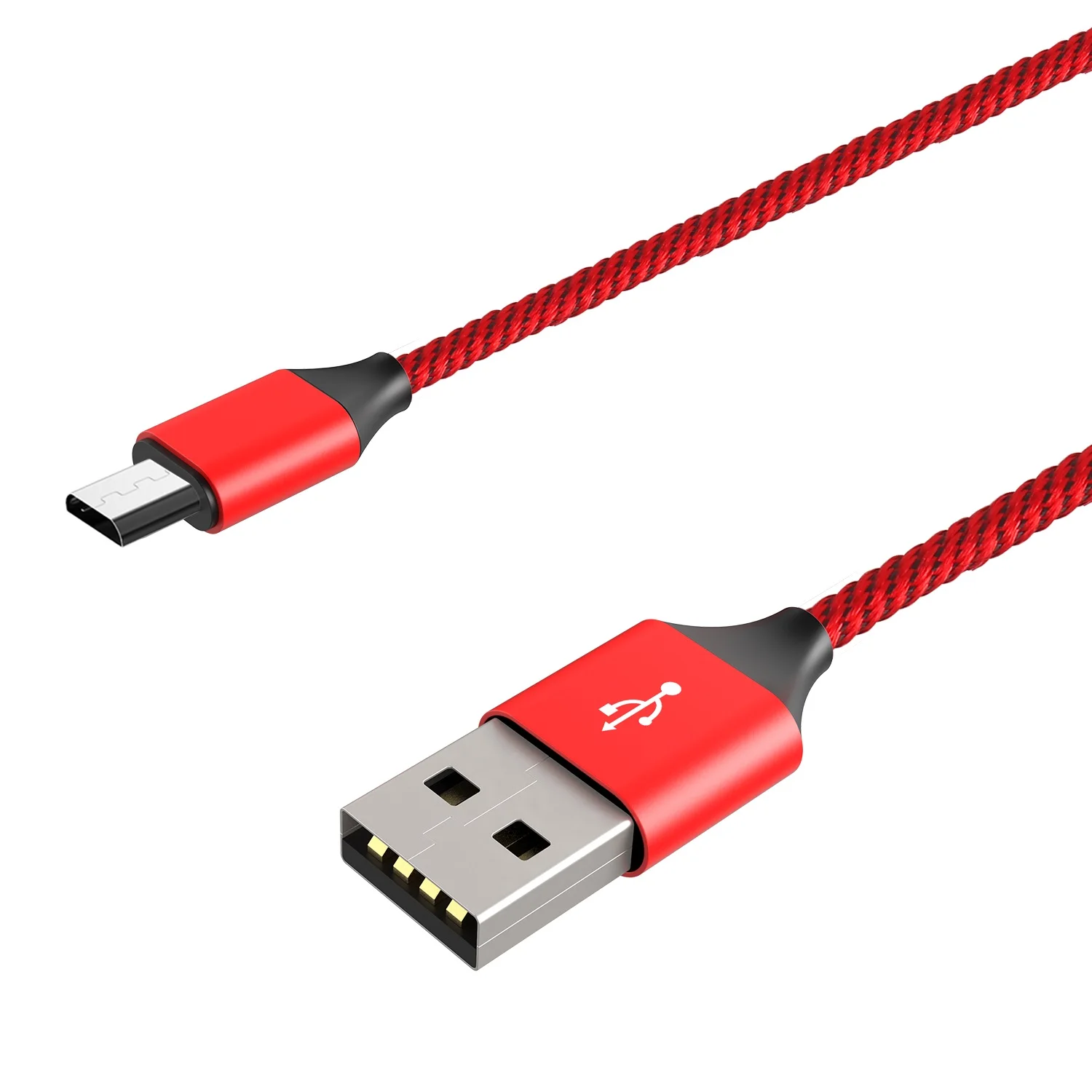 Red NOHON Micro USB кабель 2A 2 м Быстрая зарядка USB зарядное устройство Шнур нейлоновый плетеный кабель для передачи данных для samsung huawei Honor Xiaomi Meizu LG - Цвет: Red