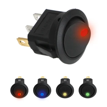 

LEEPEE Waterproof Universal Car Round Rocker 16A 12V LED Dot Light Switch ON/OFF Switch