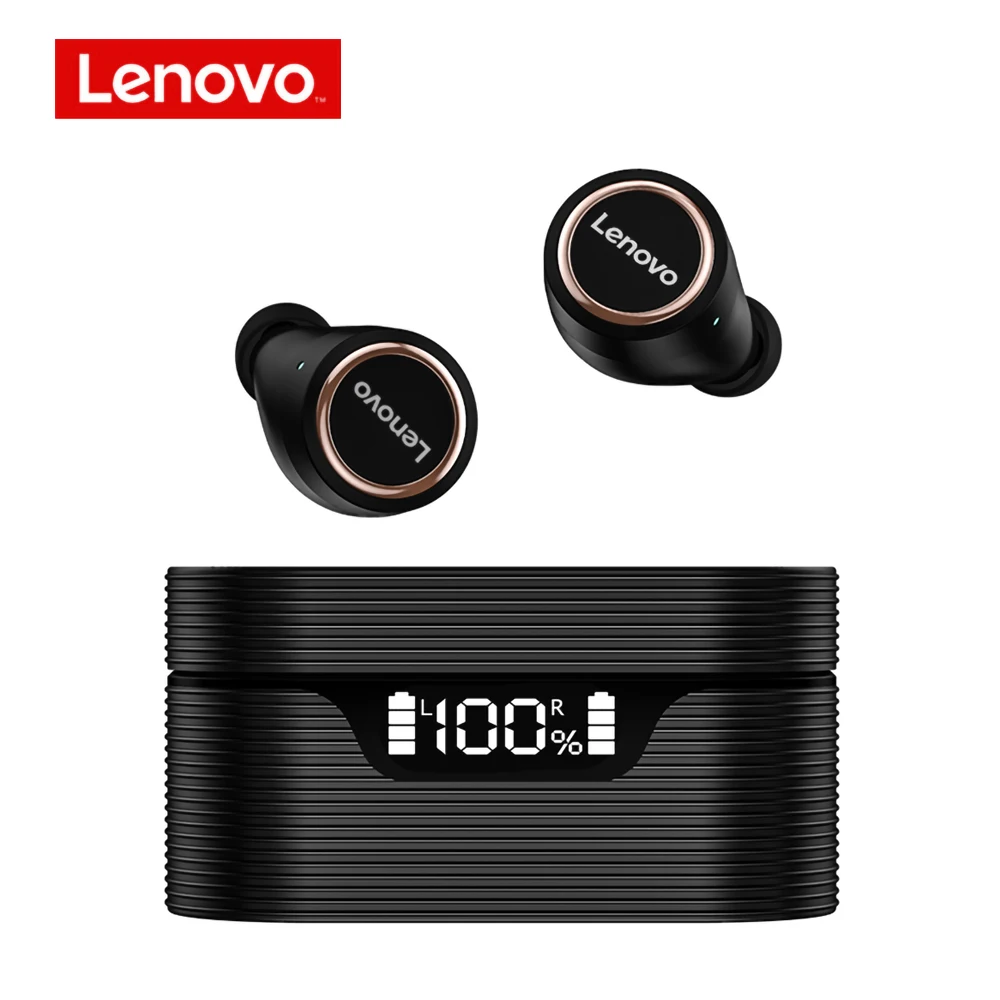 Lenovo-auriculares inalámbricos LP12 con TWS, cascos deportivos impermeables con Bluetooth 5,0, pantalla digital inteligente y micrófono para música