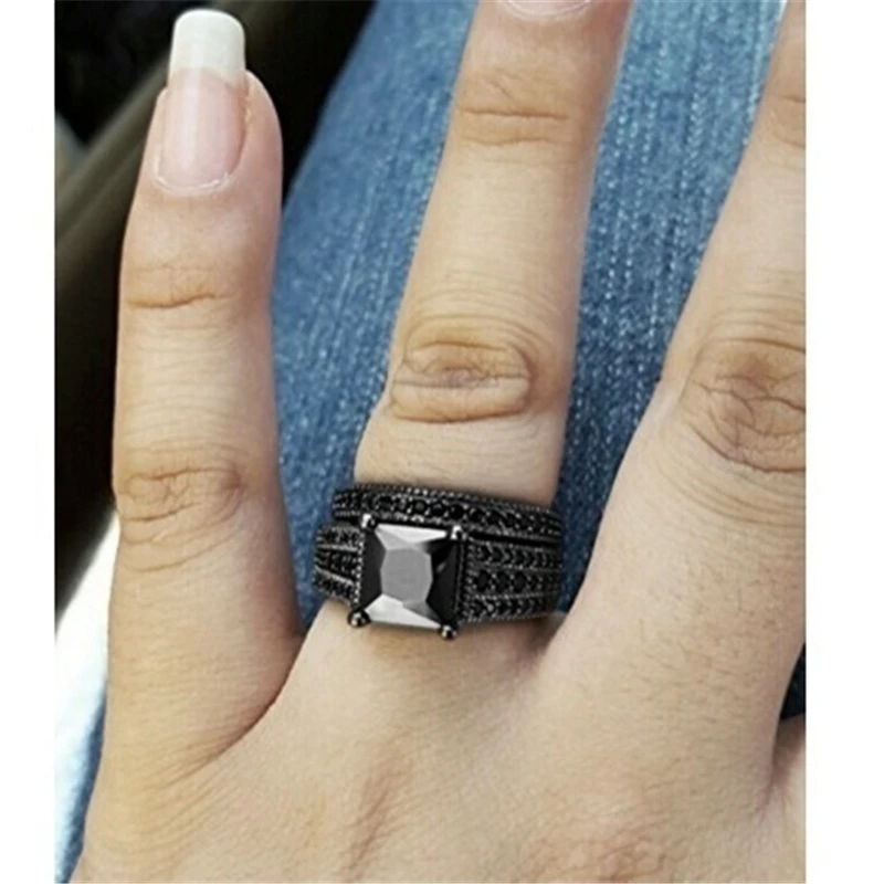 Couple Jewelry Lovers Rings Women's Engagement Ring Set Men's Wedding Band ring set couples rings wedding rings wedding ring