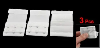 

SODIAL(R) 3pcs 2 x 3 Hook and Eye Tape Stretch Extension Bra Extender White for Lady