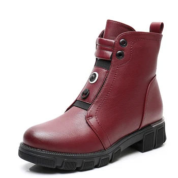 

EIE New Ankle Boots Fashion Thick Fur Warm Female Waterproof Boots Side Zipper Non-slip Platform Comfortable Ladies Winter Shoes