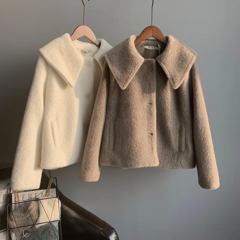 winter jacket women fashion short thick coat Imitation Marten hair coat parkas warm outerwear street style with bag