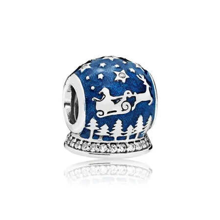 

2020 Christmas Gift New Elk Sleigh Royal Blue Dripping Oil Large Hole Alloy Loose Beads 20 DIY Jewelry Bracelets New Year