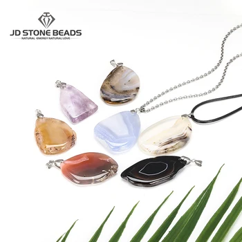 

1Pc Wholesale Natural Stone Purple crystal Agates Irregular shape charm Pendant For Women Necklace Jewelry Making Free shipping