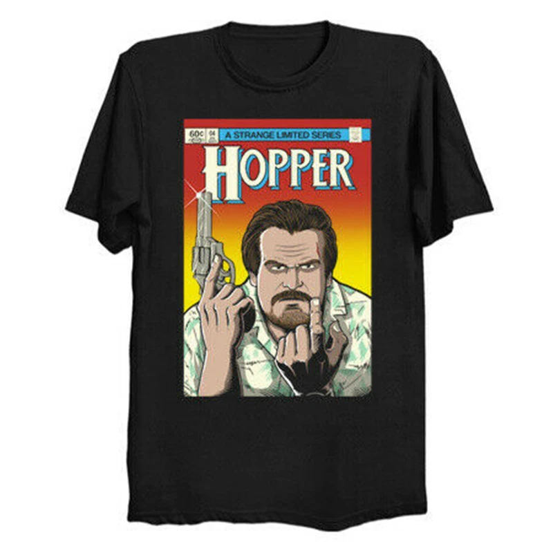 Странная Ограниченная серия Jim Hopper забавная черная футболка Eleven Dustin S 6Xl уличная