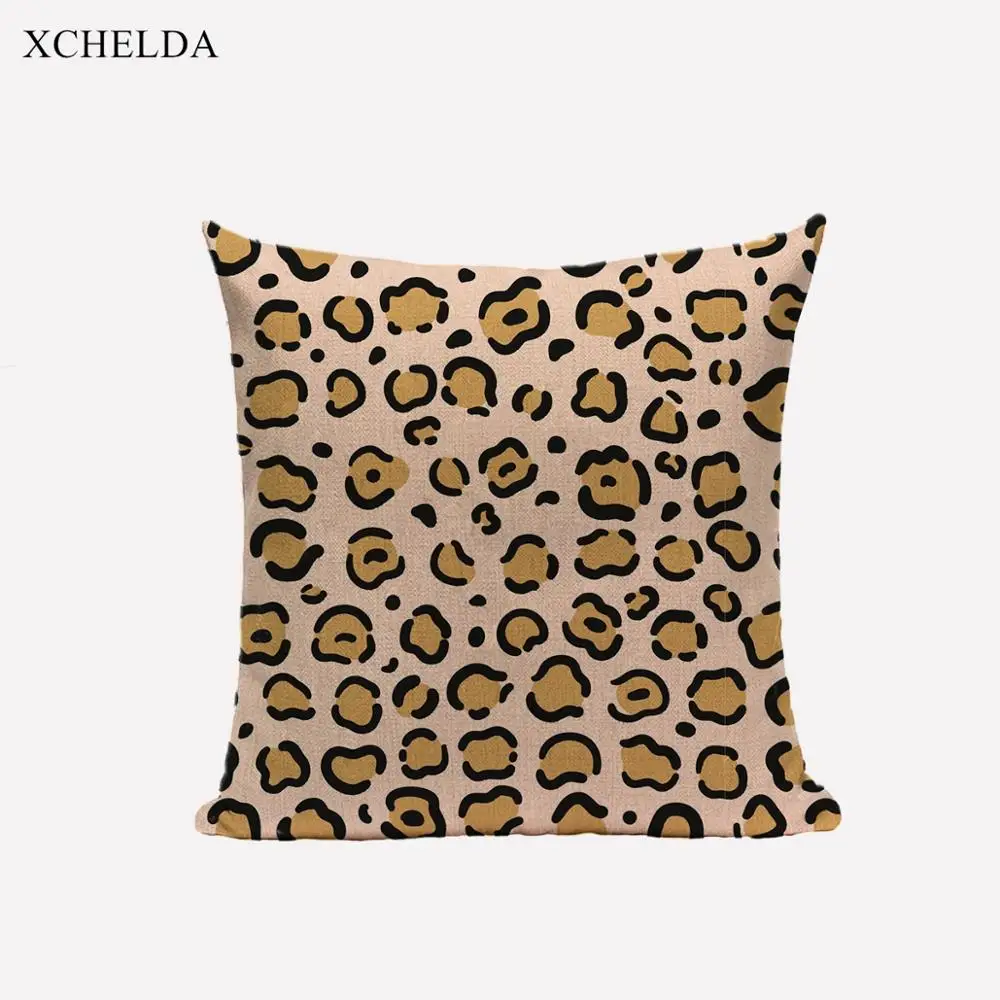 Animal Skin Pattern Cushion Cover Scandinavian Style Decorative 45*45 Linen Throw Pillow Case for Sofa Car Seat Pillowcase