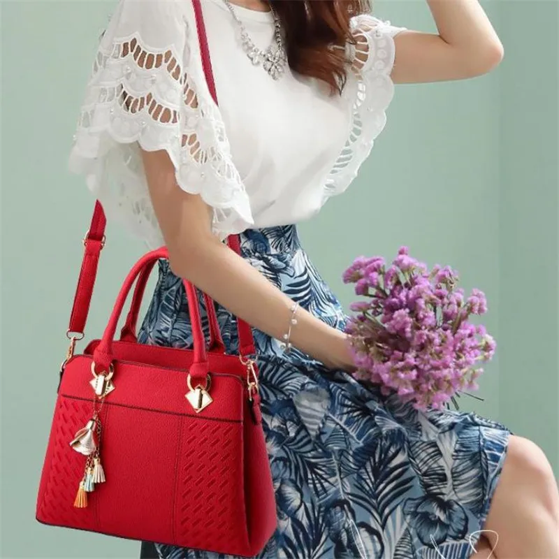 designer crossbody bags Fashion Women Handbags PU Leather Tassel Totes Bag Top-Handle Embroidery Crossbody Bag Shoulder Bag Lady Simple Hand Bags 40#23 wristlet wallet