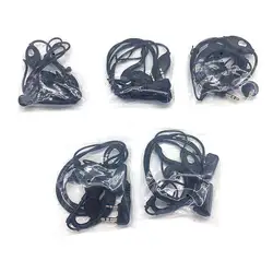 Oreillettes PTT avec Microphone, crochet d'oreille à 2 broches, casque Radio bidirectionnel pour Bao feng UV 5R UV82 888S walkie talkie TK KEN QUANSHENG K 
