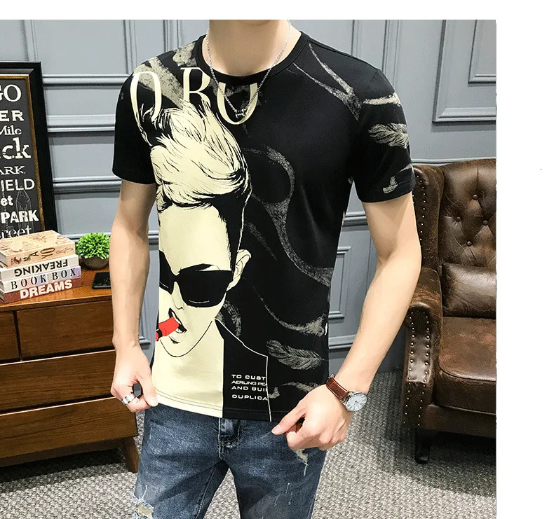Летняя Новинка, футболка с персональным принтом, Camiseta Hombre, Клубные вечерние футболки, Hombre, Hombre, Manga Corta, корейский топ, короткая футболка