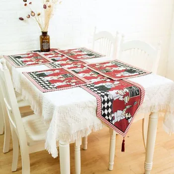 

Polyester Chef Table Runner Modern Home Decoration Restaurant Desk Bed Flag Wedding Party Table Mat Table Cover
