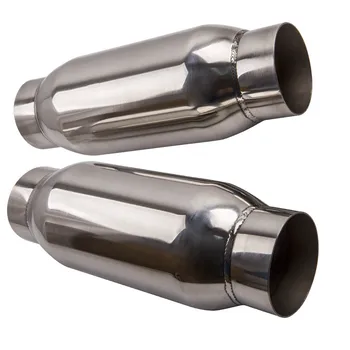 

x2 3" Inlet 3inch Outlet Universal Exhaust Mufflers Resonator High Flow