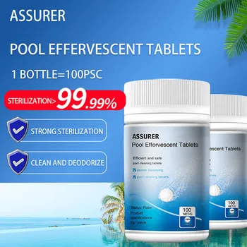 

100Pcs/bottle Swimming Pool Cleaning Tablets for Home Pool Tubs Spas Water Cleaning HKS99