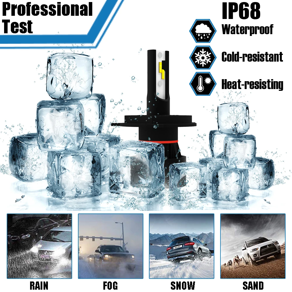 H1 H3 H4 H7 H11 HS1 мотоциклетсветодиодный ная лампа для фар CSP 1860 яркие чипы 3000K желтый