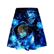 Женская юбка с завышенной талией, с изображением меча, онлайн-Алисия, плиссированная, 3D, аниме, юбки SAO World, модная, с рисунком, японская юбка-стрейч