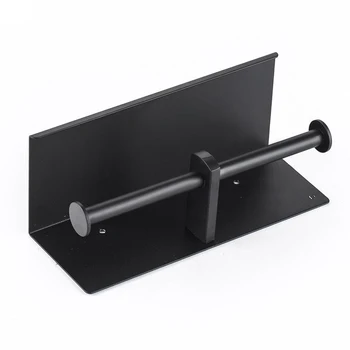 

Multifunctional Stainless Steel Storage Rack Wall Mounted Self Adhesive With Phone Shelf Modern Style Toilet Paper Holder