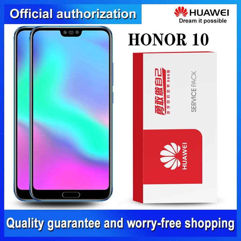 С отпечатком пальца 5,84 ''ЖК-дисплей с рамкой для huawei Honor 10 дисплей кодирующий преобразователь сенсорного экрана в сборе COL-L29