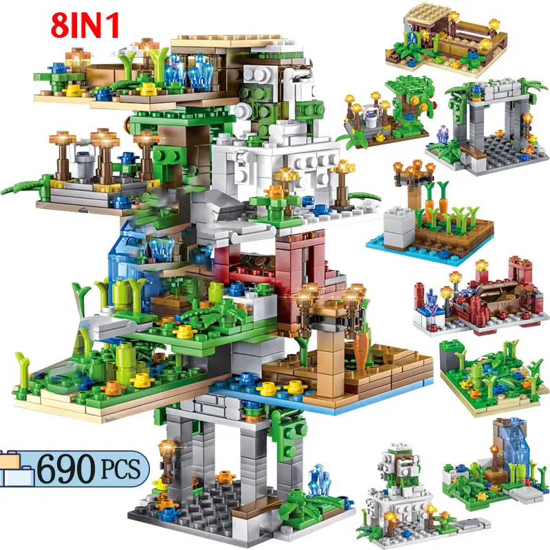 Comprar 690 Uds creador colgante casa de árbol de jardín bloques de construcción figura de legoing juguetes para niños regalos de cumpleaños