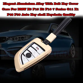 

Elegant Aluminium Alloy With Belt Key Cover Case For BMW X5 F15 X6 F16 7 Series G11 X1 F48 F39 Auto Key shell Keychain Quality