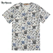 Msormoasia хлопковая медицинская одежда хирургические ткани медицинские скрабы для ухода за зубами Униформа хирургический халат рубашки для унисекс просто Топ