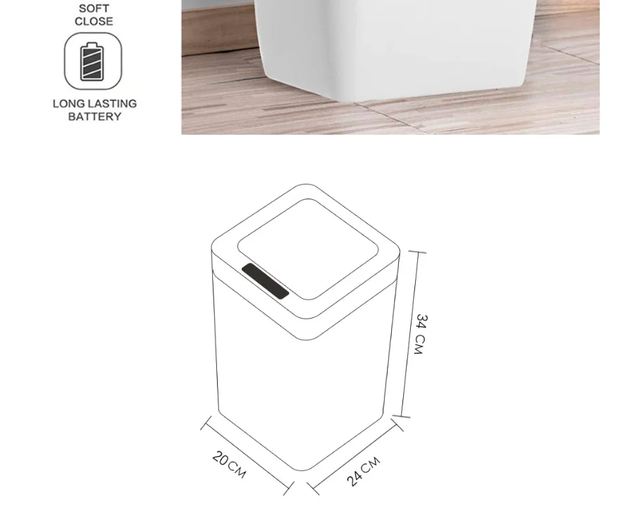 Автоматический Бесконтактный инфракрасный сенсорный мусорный бак с крышкой 12 литров для кухни ванной спальни дома офиса мусор мусорная корзина