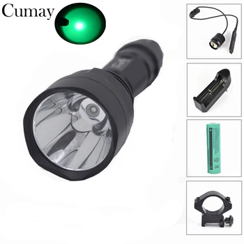 

1 mode Tactical Flashlight linterna led Lanterna LED 18650 Torch Green Light lampe torche Tactical Mount Battery Pressure Switch