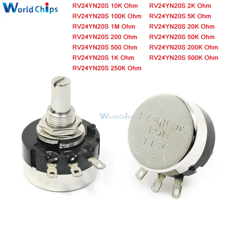 

RV24YN20S 6mm Carbon Film Rotary Taper Potentiometer B102 B202 B502 B103 B203 B503 B104 B204 B504 B105 1K 2K 50K 10K 20K 500 ohm