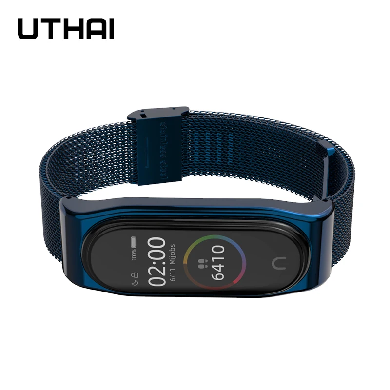 UTHAI P45 Mi Band 4 ремешок на запястье Магнитная металлическая нержавеющая сталь для