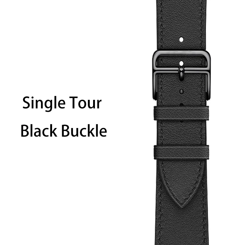 Черные, с ремешками на пряжках, 40/44 мм, ремешок для наручных часов Apple Watch Series 5 4 натуральная кожа один тур Браслет, ремешок для наручных часов Apple Watch Series 3 2 - Цвет ремешка: Black Buckle