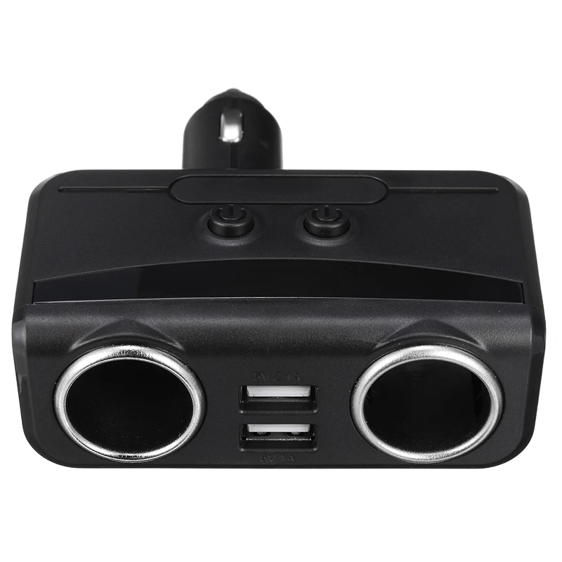 DC 12-24V автомобильный прикуриватель USB зарядное устройство Черный прикуриватель разветвитель двойной usb порт зарядки зарядное устройство для мотоцикла
