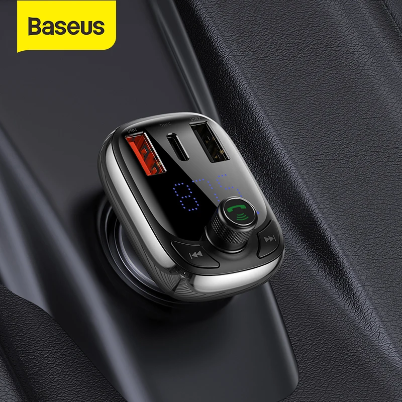 Автомобильное зарядное устройство Baseus Bluetooth FM-передатчик MP3 быстрая зарядка два