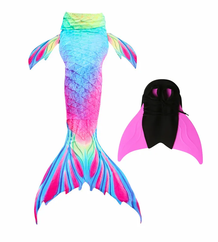 Tail with Fin Only12 Русалки Моноласты, хвосты для купания, купальный костюм для детей и взрослых летнее платье плавание, купания костюм Костюм Русалки для косплея - Цвет: Tail with Fin Only12