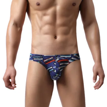 

Sexy Men Underwear Thongs Backless Briefs Fashion Printed Underpants Men Gay Jockstrap Hombre U Pouch Bikini Thongs