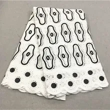 Белая швейцарская вуаль кружевная ткань из Дубая Африканское сухое кружево Высокое качество кружево для нигерийских кружевной ткани 5 ярдов/партия