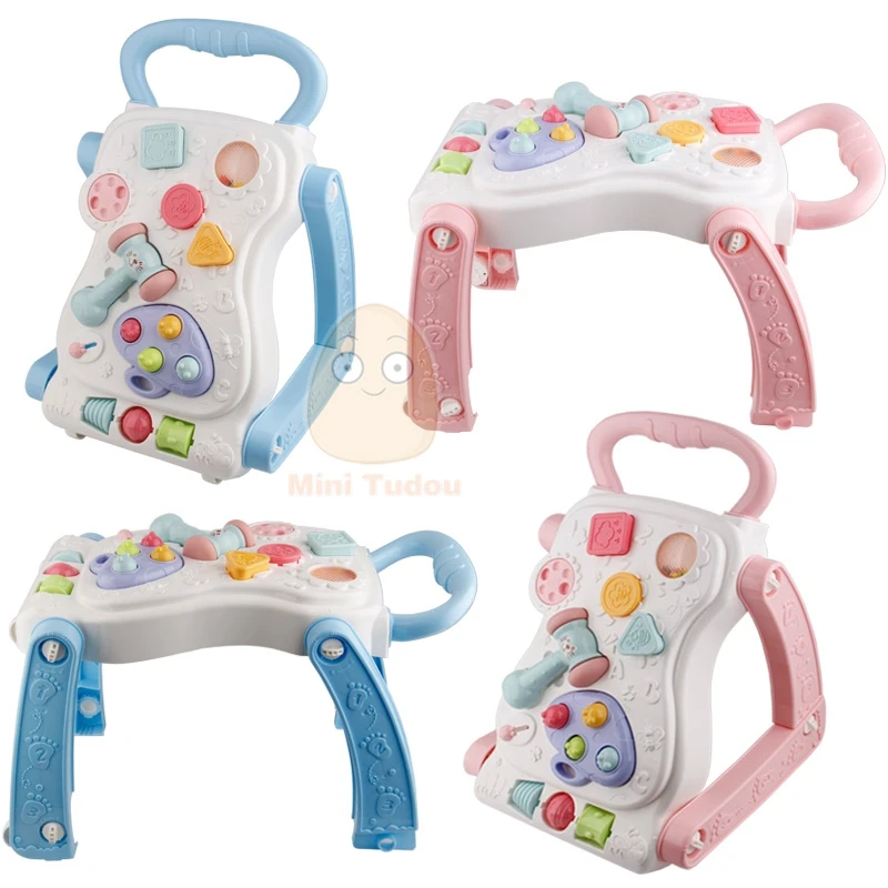 13-24 Months Baby Activity Center Baby Walker With Wheel Educational Toys Multifunctional Table With Cube Hammer Kids Toys