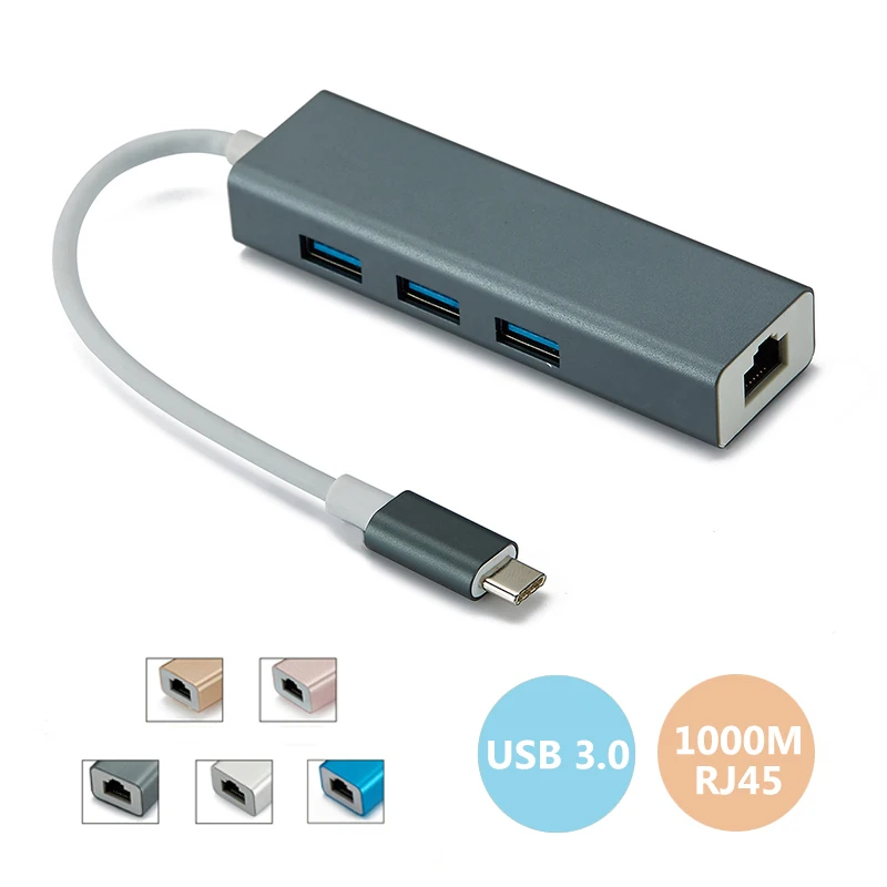 10/100/1000 Мбит/с Тип C к RJ45 USB 3 0 сетевая карта Gigabit Ethernet сетевой адаптер для Macbook Pro samsung