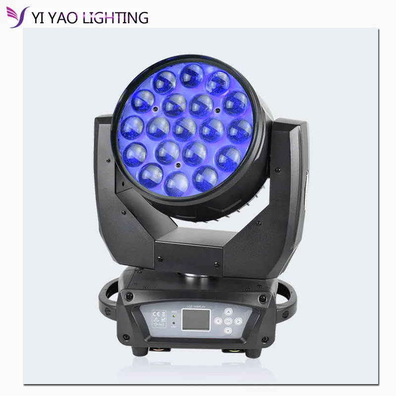 LED Zoom Wash 19X15W Moving Head DMX Light Lyre RGBW With Variable Zoom Beam Stage Effect For Nightclub DJ Disco Wedding Concert