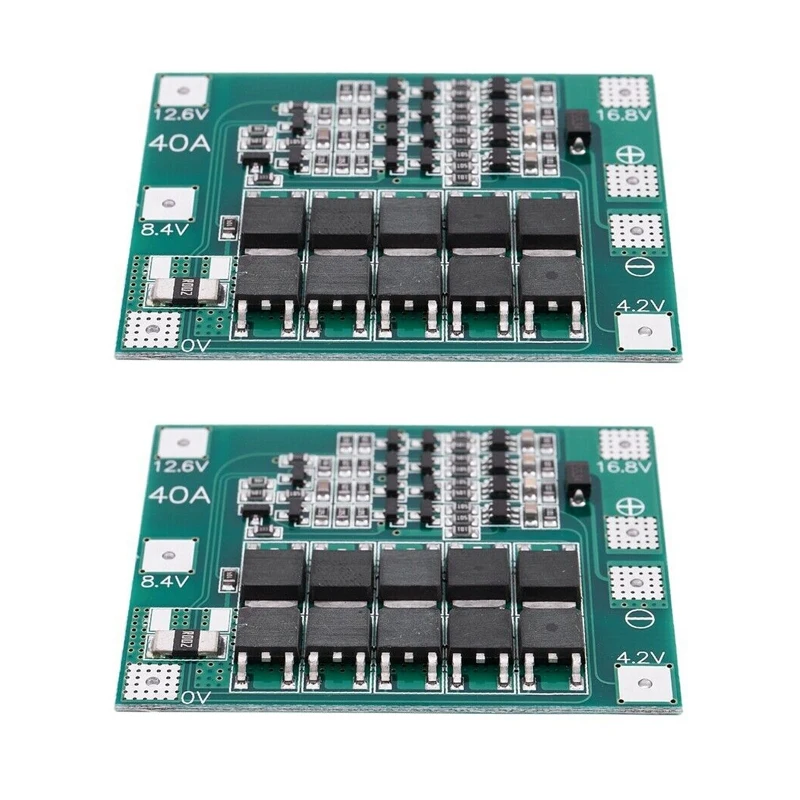 

2PCS 4S 16.8V 18650 Lithium Battery Charger Protection Board PCB BMS 40A Module