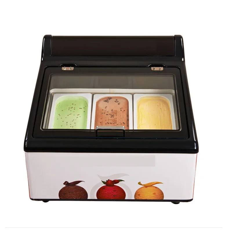 [BUY] Commercial Ice Cream Dessert Ice Counter Ice Cream Frozen Float Custom Display Cabinet Commercial Freezer