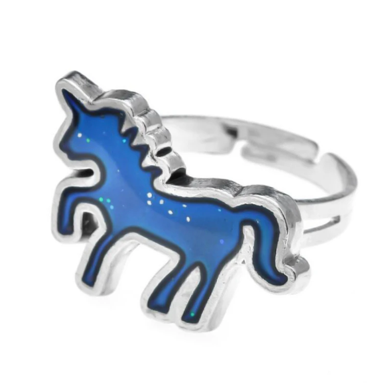 Adjustable color change unicorn mood ring 1pc